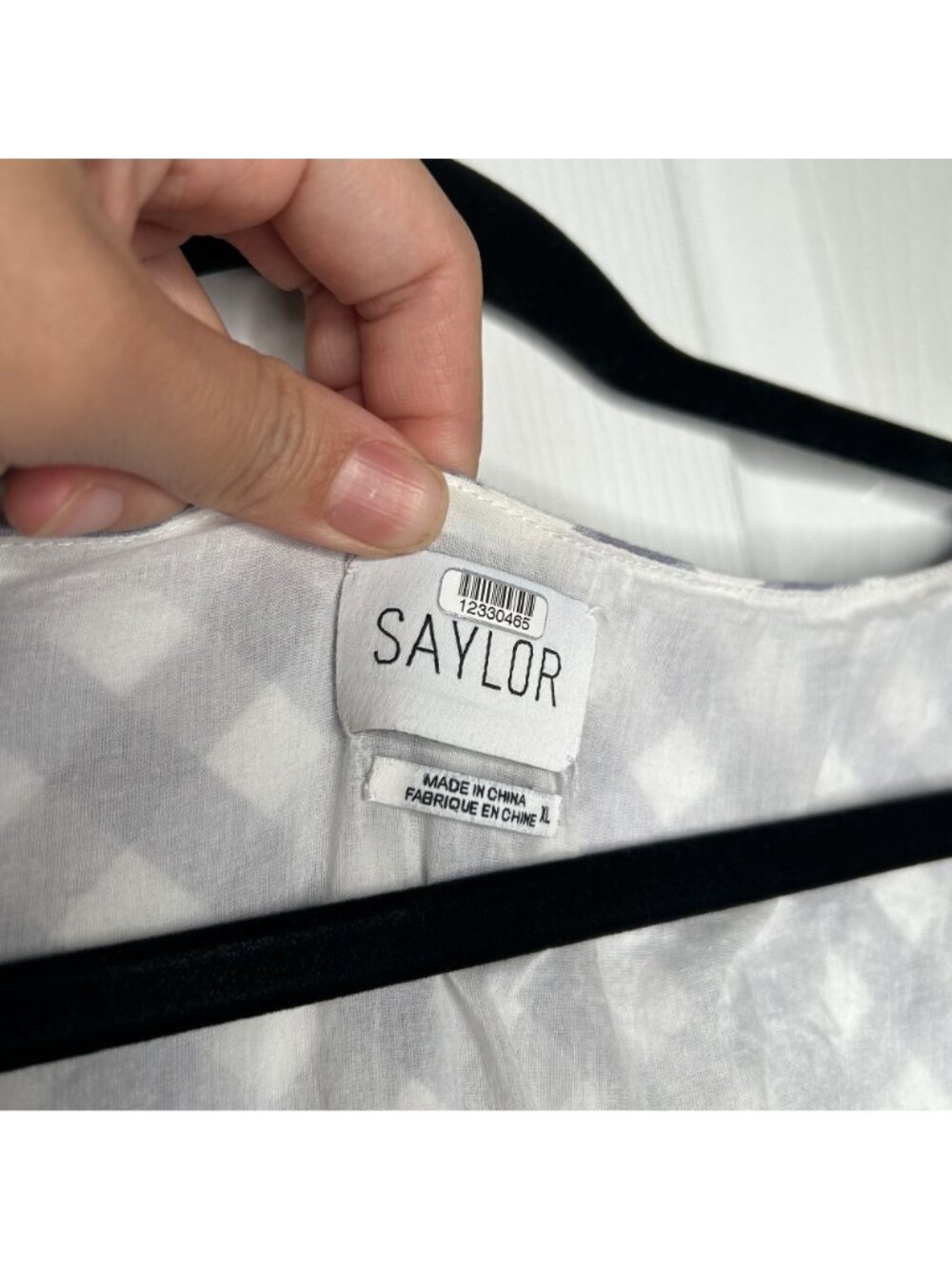 Saylor Hadleigh Purple White Gingham Cap Sleeve Dress Women's Size X-Large XL - Picture 4 of 9